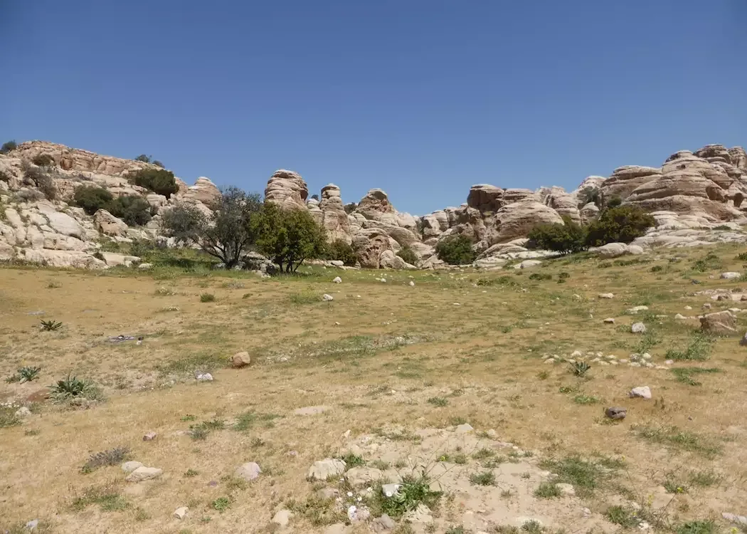 Rotslandschap in het Dana Biosphere Reserve in Jordanië