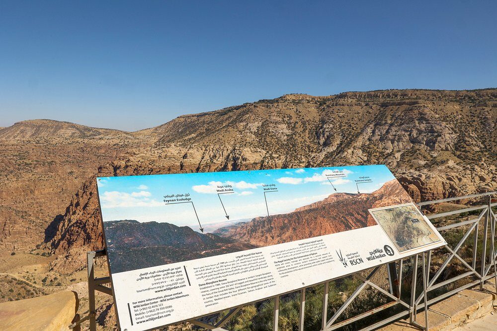 Uitzicht over het Dana Biosfeerreservaat in Jordanië